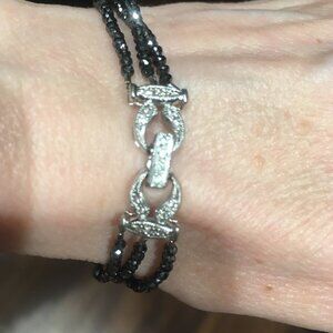 Triple Strand Black Diamond Bracelet